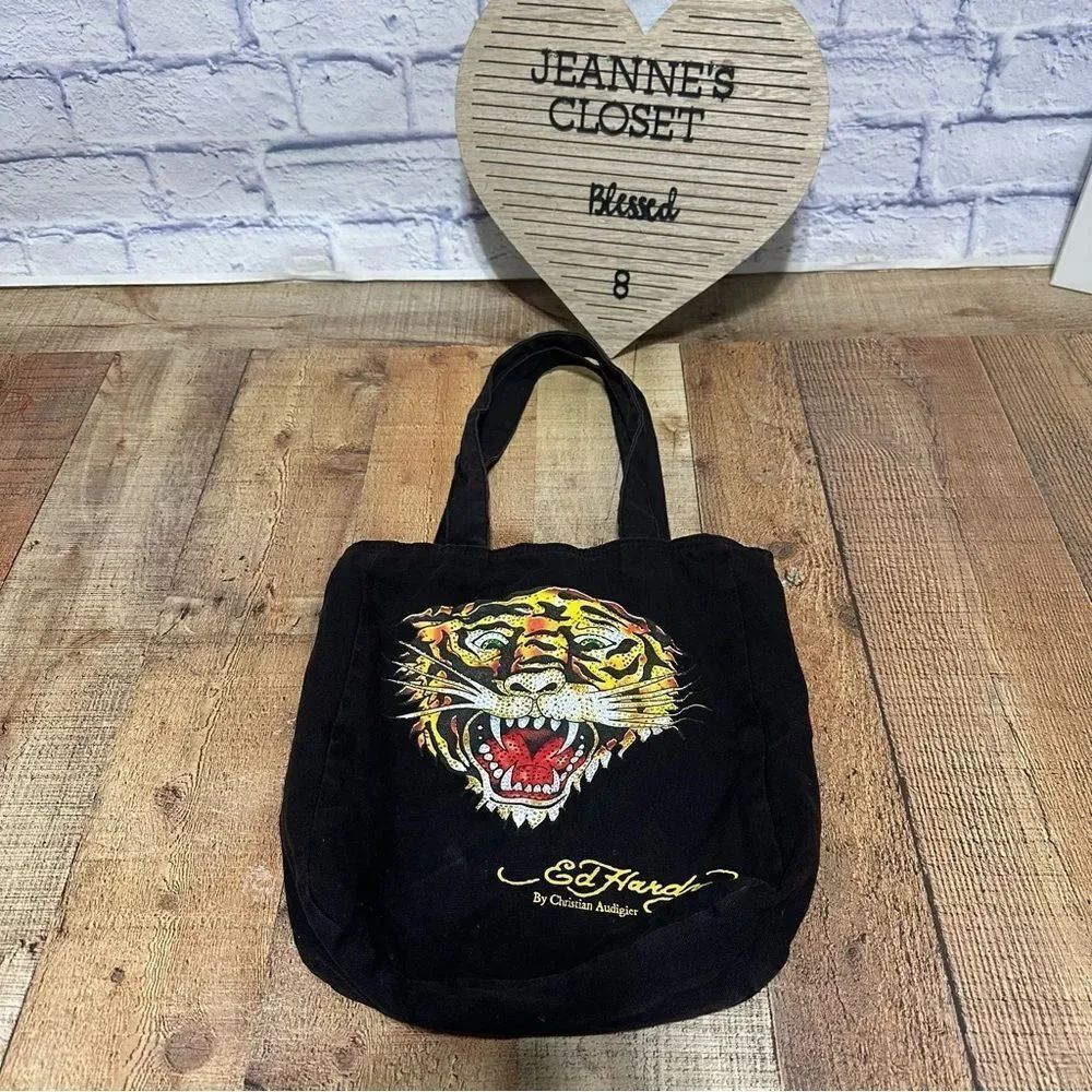 Ed Hardy Tiger Tote Bag Rhinestones